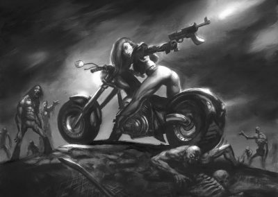Biker-chick-against-Zombies
